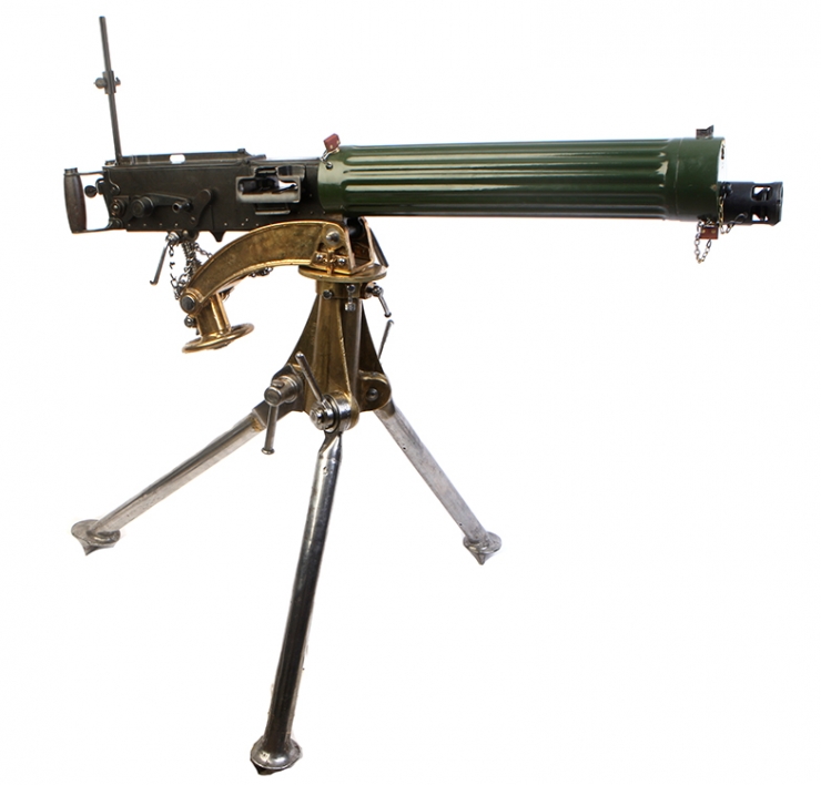 Deactivated WWI & WWII British Vickers MKI Machine Gun with WWI Tripod - Marked to the Field Artillery