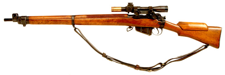 SOLD EXCEPTIONAL BRITISH 1945 NO.4T LEE ENFIELD SNIPER RIFLE..WITH  MATCHING SCOPE AND MOUNT & SCOPE CASE.MINT STUNNING!!! - Pre98  Antiques