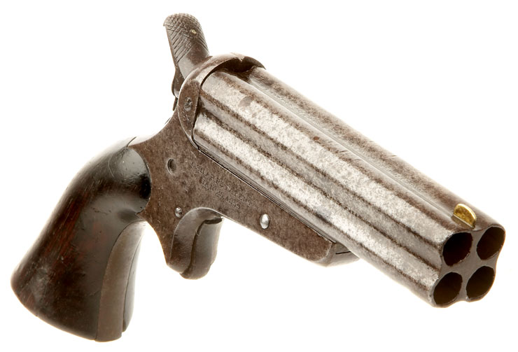 Very rare American Sharp & Hankins 1859 Pepperbox 4 Shot Pistol Obsolete Calibre