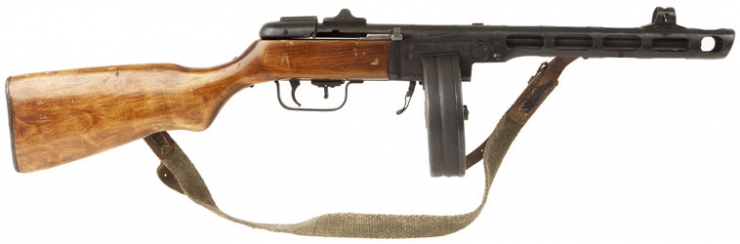 Deactivated WWII Russian PPSH41 Sub Machine gun