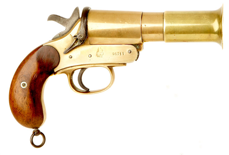 A Superb First World War Regimental Marked Webley & Scott Flare Pistol 