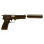 Deactivated Browning High Power Pistol with Silencer