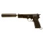 Deactivated Browning High Power Pistol with Silencer