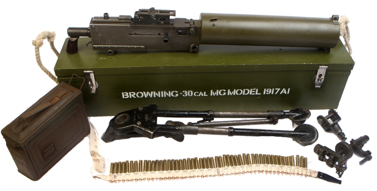 Deactivated WWI / WWII US Browning M1917A1 .30 Cal Water Cooled Machine ...